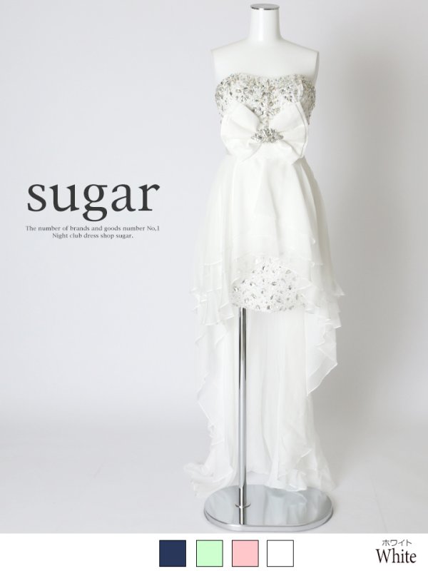 画像4: 【Lip line/リップライン】CUTEなリボンが絶品アクセント♪♪ベアショートinロングキャバドレス[HC03]