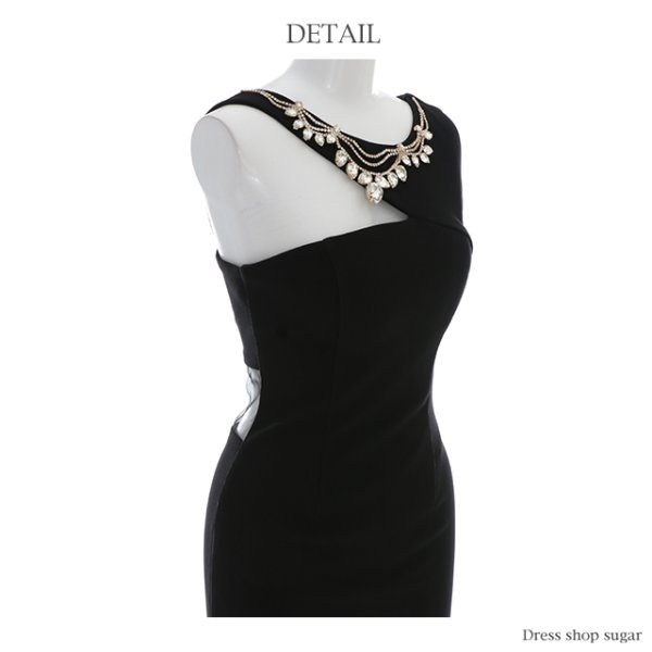 画像9: 【B品】【Riage/リアージュ】ネックビジューxアシメテールカットキャバドレス♪s1RI1704BBB