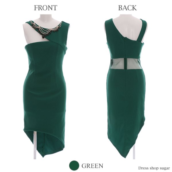 画像8: 【B品】【Riage/リアージュ】ネックビジューxアシメテールカットキャバドレス♪s1RI1704BBB