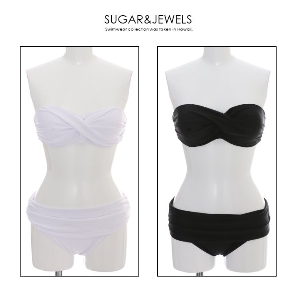 画像7: 【即日発送】【水着セール】【ビキニ】【水着】バンドゥでセクシーに胸魅せ♪ホルターとタイトスカート風にしてちょっと雰囲気変え☆2点セット水着 [YMT]
