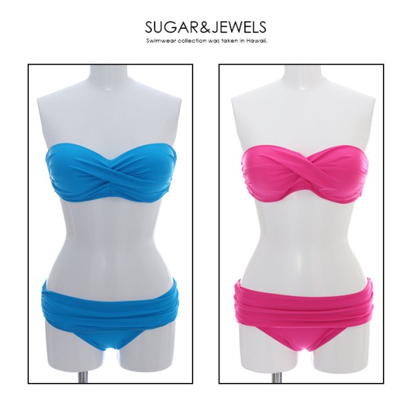 画像8: 【即日発送】【水着セール】【ビキニ】【水着】バンドゥでセクシーに胸魅せ♪ホルターとタイトスカート風にしてちょっと雰囲気変え☆2点セット水着 [YMT]