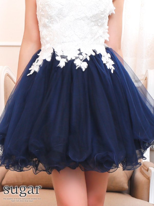 画像7: ☆XSサイズあり☆【Lip line/リップライン】ケミカルレースxボリューミーフレアミニキャバドレス♪s6B1705[HC03]