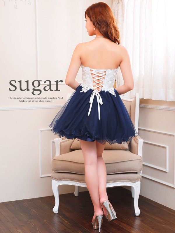 画像8: ☆XSサイズあり☆【Lip line/リップライン】ケミカルレースxボリューミーフレアミニキャバドレス♪s6B1705[HC03]