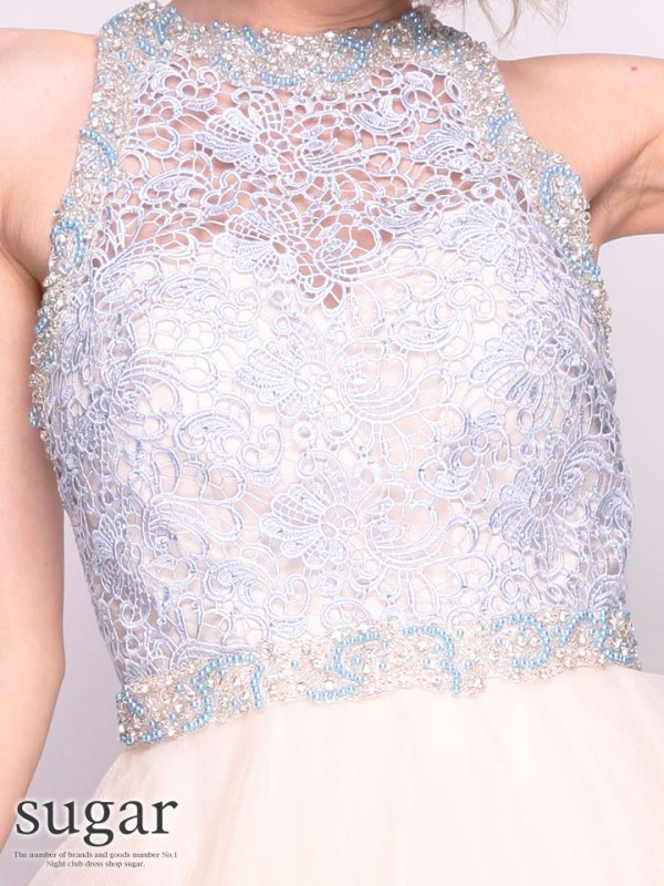 画像7: ☆XSサイズあり☆【Lip line/リップライン】ケミカルレース切り替えアメスリフレアミニキャバドレス♪s6B1705[HC03]