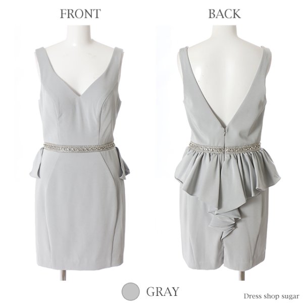 画像11: 【Lip line/リップライン】バックフリルデザインノースリミニキャバドレス・s6B1706[HC03]