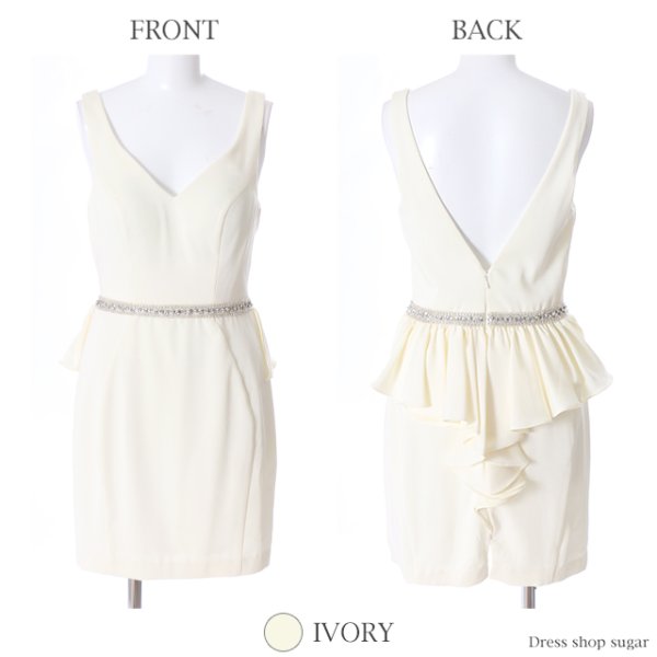 画像10: 【Lip line/リップライン】バックフリルデザインノースリミニキャバドレス・s6B1706[HC03]