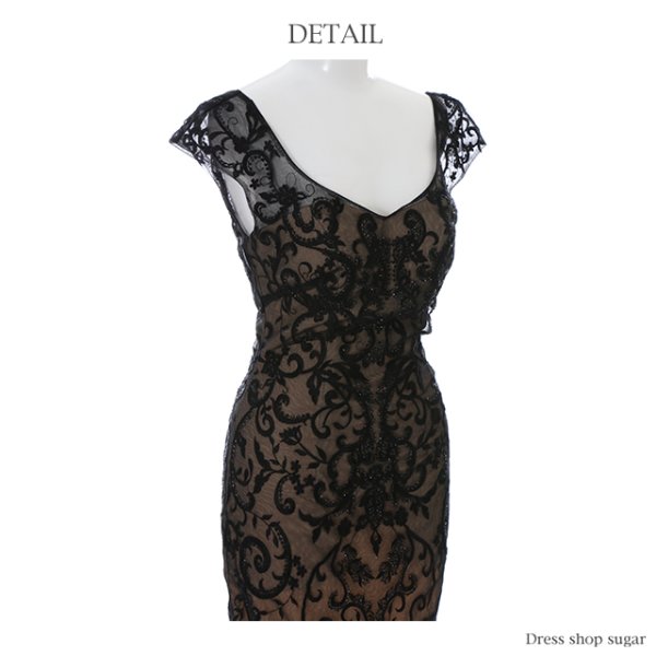 画像4: ☆XSサイズあり☆【Lip line/リップライン】ビジュー刺繍xタイトミニキャバドレス・s6B1707[HC03]