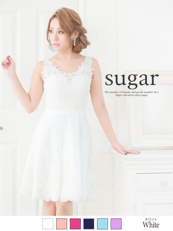 画像3: 【Lip line/リップライン】レース刺繍xフレアミニキャバドレス♪s6B1704[HC03]