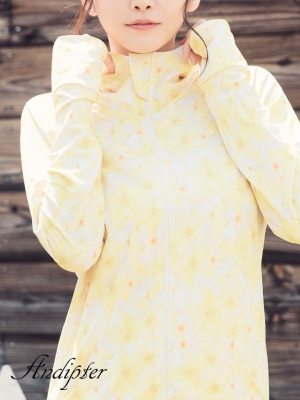 画像3: SALE！【ラッシュガード】UVカットジャージ/スウェット/部屋着/パジャマ/  杉原杏璃×sugar&Jewelsコラボプルメリアジャージ/スウェット/部屋着/パジャマ/[HC03]