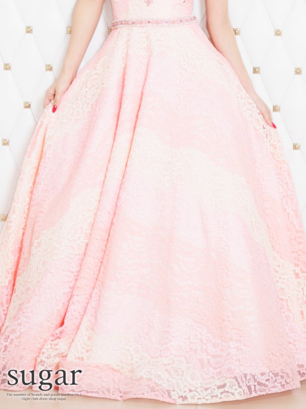 画像3: 【ANGEL R/エンジェルアール】ビジューxフルレースAラインベアロングキャバドレス/Sサイズ・s1AR1706long[OF2]