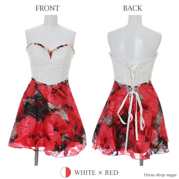 画像9: 【Lip line/リップライン】フラワープリントフレアベアミニキャバドレス・s6B1708[HC03]