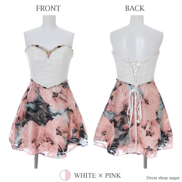 画像8: 【Lip line/リップライン】フラワープリントフレアベアミニキャバドレス・s6B1708[HC03]