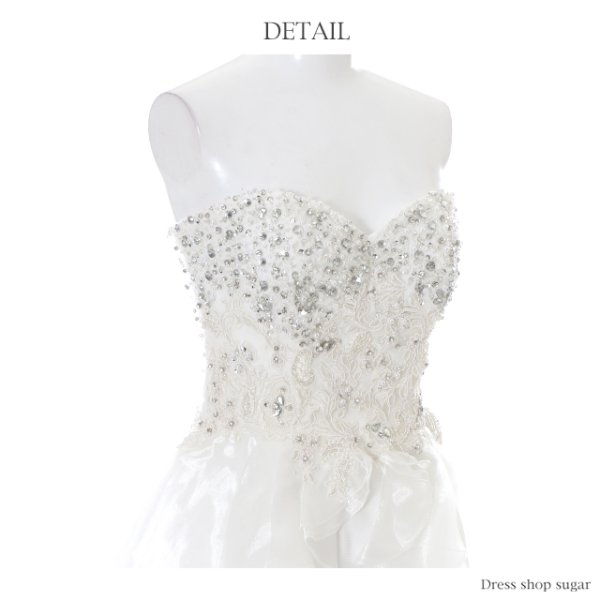 画像15: ☆XSサイズあり☆【Lip line/リップライン】トップビジューxオーガンジー切り替えタイトミニキャバドレス・s6B1709[HC03]