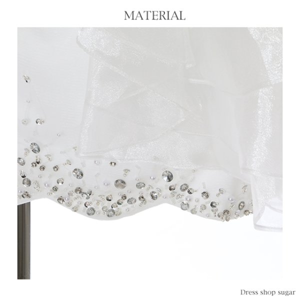 画像18: ☆XSサイズあり☆【Lip line/リップライン】トップビジューxオーガンジー切り替えタイトミニキャバドレス・s6B1709[HC03]