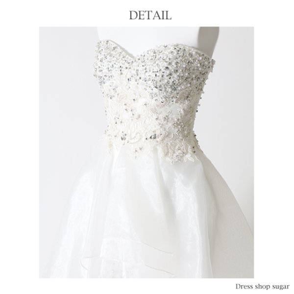 画像18: 新色追加!!XSサイズあり【Lip line/リップライン】ビジュー/ハイ&ロー/ベア/チュール/キャバドレス[OF05]