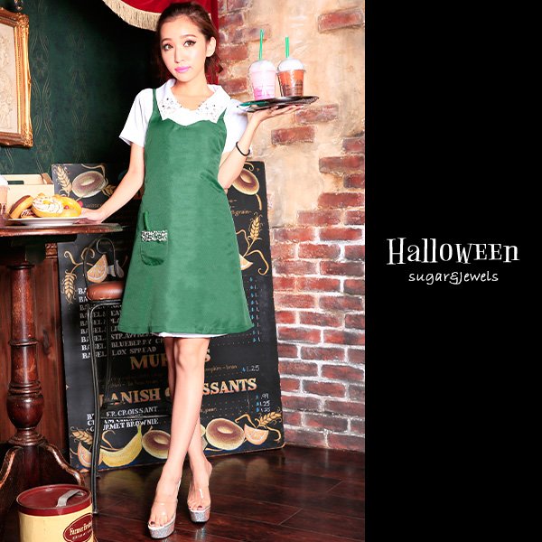 画像2: 値下げ商品!【ハロウィン】☆2点セット 可愛いcoffeeshopシリーズ☆カフェスタッフコスプレセット(jSB1607)[YMT]
