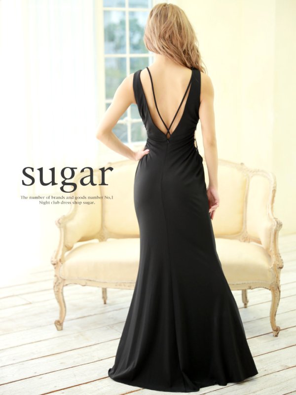 画像6: 【Lip line/リップライン】シンプル胸元クロス/ウエストサイドカット/マーメイド/ロングドレス /キャバドレスlong[HC03]