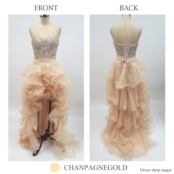 画像14: 【ANGEL R/エンジェルアール】【17color】ビジュー/ ベア/ ショートinロング/ プリンセス / キャバドレス long[OF2]