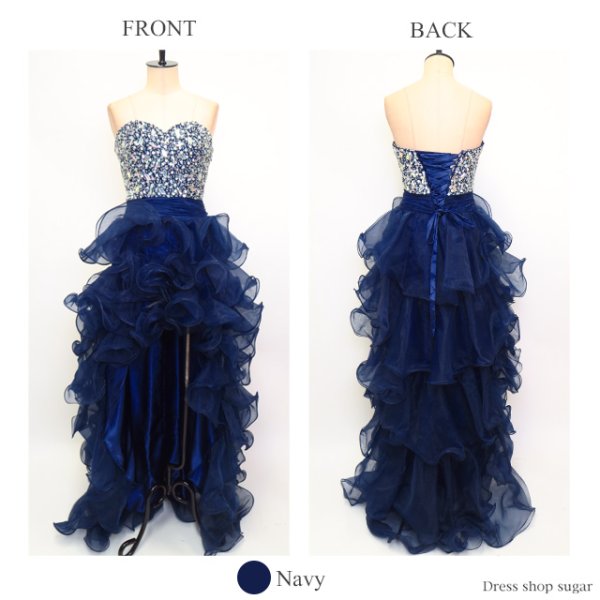 画像17: 【ANGEL R/エンジェルアール】【17color】ビジュー/ ベア/ ショートinロング/ プリンセス / キャバドレス long[OF2]