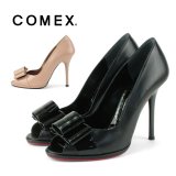 【COMEX】３カラー☆オールシーズン使える履きまわし力の高いボリューミーリボンのオープントゥ★☆10.5cm[OF02]