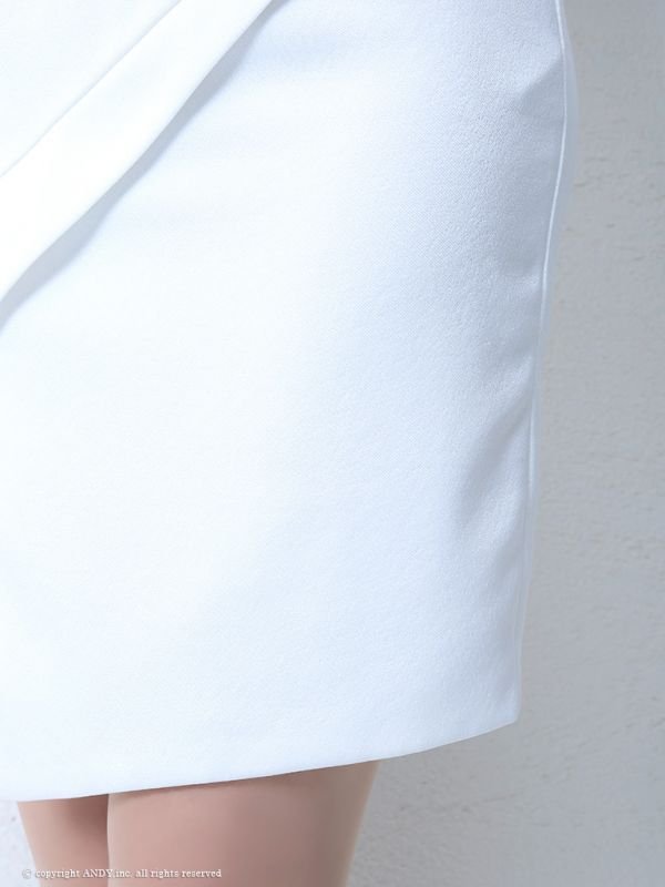 画像8: 【an】バストリボン/V字ネック/ベルト付き/キャバドレス ホワイト[OF05]