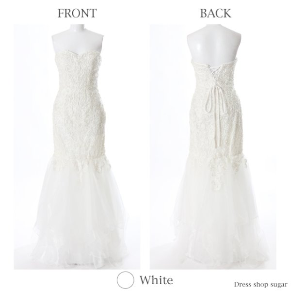 画像6: 【B品】【Lip line/リップライン】刺繍ビジュー/ベア/マーメイド/キャバドレスlongBBB[OF05]