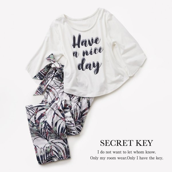 画像7: 【小物SALE】【ルームウェア】フレアースリーブボタニカルセットアップ　”ファッション雑誌SHeコラボ” [HC02]