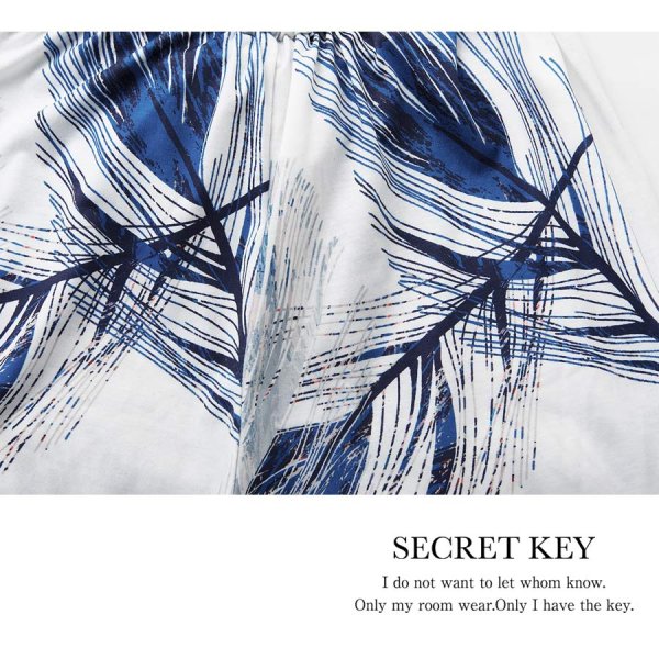 画像9: 【小物SALE】【ルームウェア】フレアースリーブネイビーリーフ柄セットアップ　”ファッション雑誌SHeコラボ” [HC02]