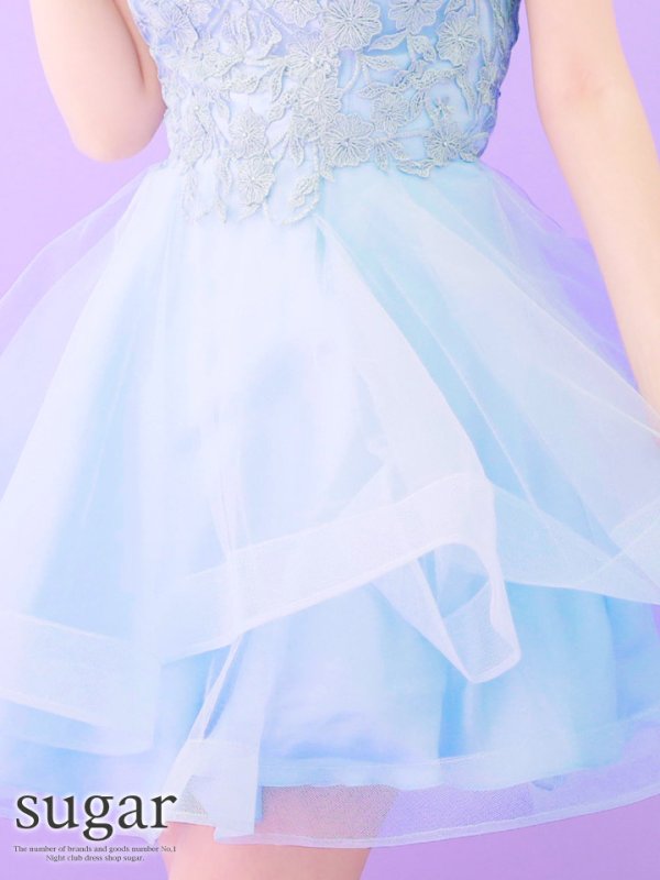 画像8: 【Lip line/リップライン】チュール/ノースリブ/フレア/ミニドレス /キャバドレス[HC03]