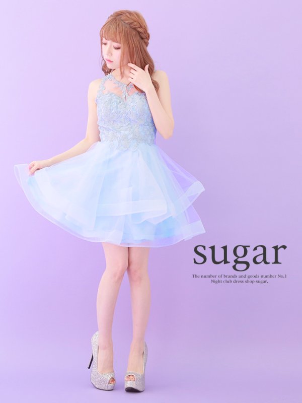 画像6: 【Lip line/リップライン】チュール/ノースリブ/フレア/ミニドレス /キャバドレス[HC03]