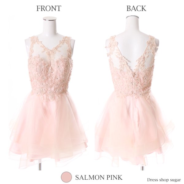 画像10: 【Lip line/リップライン】チュール/ノースリブ/フレア/ミニドレス /キャバドレス[HC03]