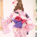 画像5: 【浴衣セール】【浴衣】小花桜模様浴衣セット（HEKO-800-sb-5-W / Yhimo201 / OBI-hira-100-ok-18-CPxPL /GETA-02-ok-5-P)[HC02]