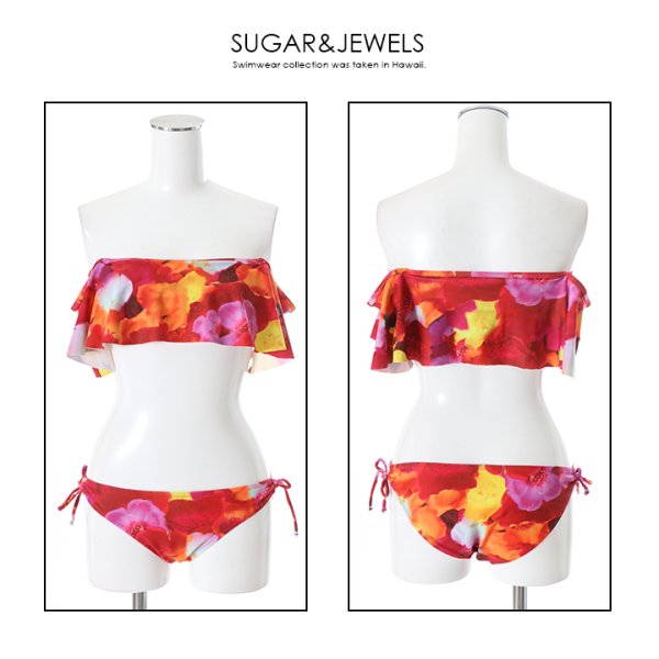 画像6: 【即日発送】【水着セール】【ビキニ】【水着】リゾートフラワーオフショルビキニ[YMT]
