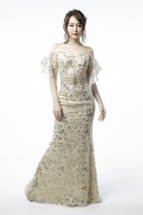 【4月30日までファイナルセール開催中！! 】Lサイズあり【Luxe Style/リュクススタイル】オフショル/スパンコールレース/マーメイド/キャバドレスlong【HC03】