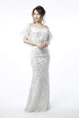 【4月30日までファイナルセール開催中！! 】Lサイズあり【Luxe Style/リュクススタイル】オフショル/スパンコールレース/マーメイド/キャバドレスlong【HC03】