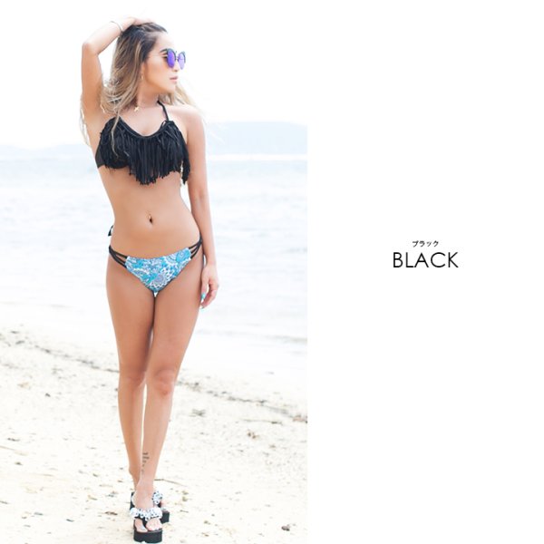 画像4: 【即日発送】【水着セール】【ビキニ】【水着】フリンジホルター×ペイズリー ビキニ[YMT]