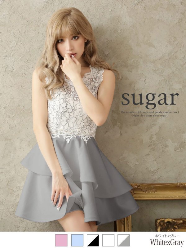 画像4: 【Jessica/ジェシカ】フラワーレース/フリルスカート/ミニドレス /キャバドレス【HC03】 フリーサイズ