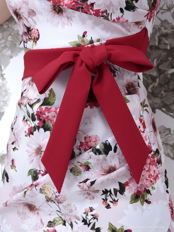 画像14: 【ANDY/アンディ】フラワープリント/ウエストリボン/アシメ/ウエストカット/キャバドレス[FB03]