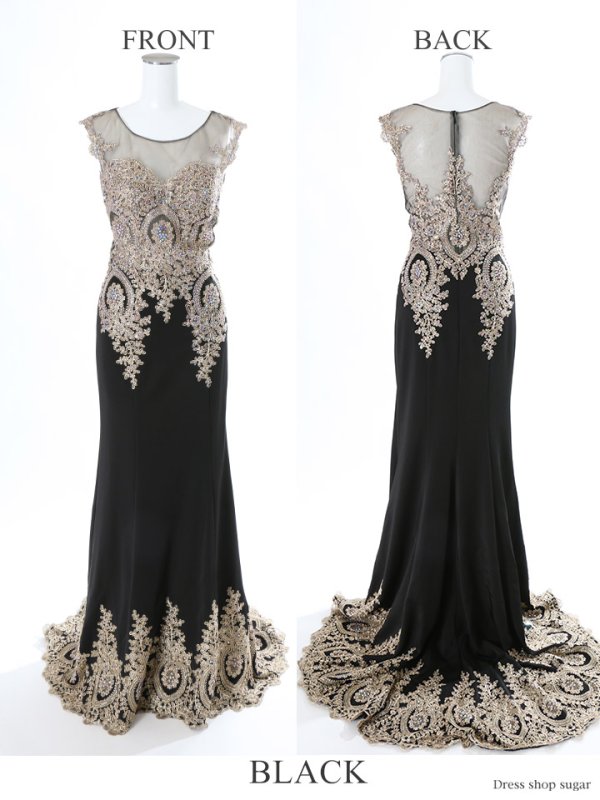 画像4: 【ANGEL R/エンジェルアール】ゴージャス刺繍/オーロラビジュー/ロング/ロングドレス /キャバドレス[OF2]