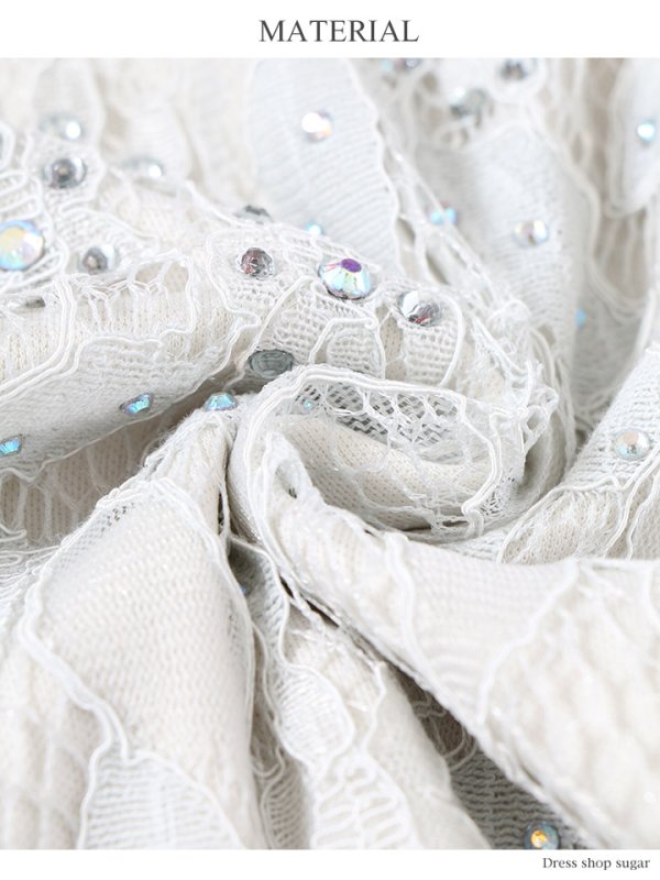 画像5: 訳あり商品☆生地不良☆【Lip line/リップライン】フルレースxビジュー/オフショル/タイト/ミニドレス /キャバドレス[HC03]