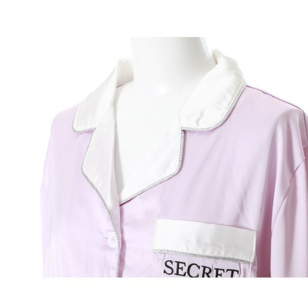 画像14: 【小物SALE】SALE！【ルームウェア】シルクタッチサテンシャツパジャマ | ロングパンツタイプ[HC02]