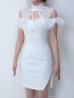 画像5: 【an_selection_Vol.17掲載商品】フリルデザイン/ハイネックリボン/スリット/キャバドレス ホワイト[OF05]