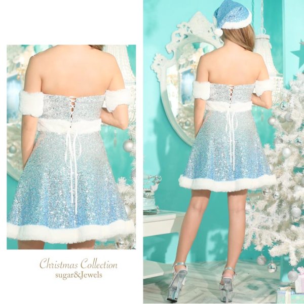 画像7: SALE!【X'mas3点セット】グリッターグラデーションサンタコスプレ[OF01]