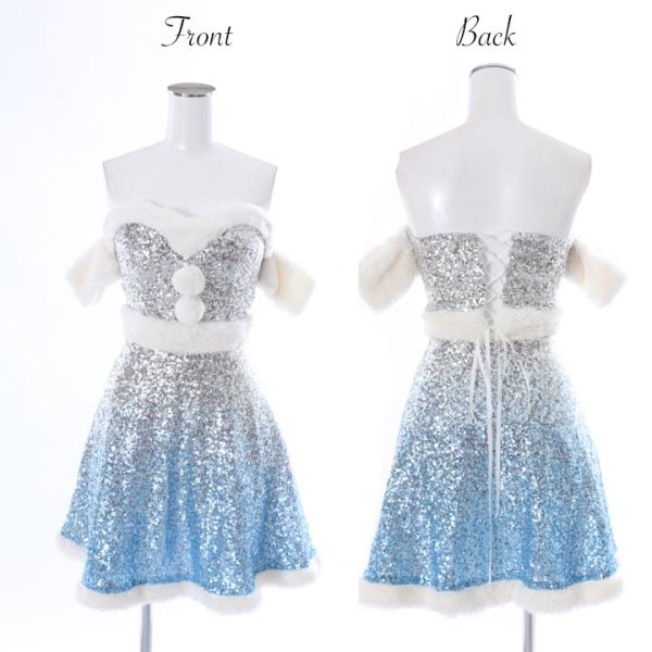 画像12: SALE!【X'mas3点セット】グリッターグラデーションサンタコスプレ[OF01]