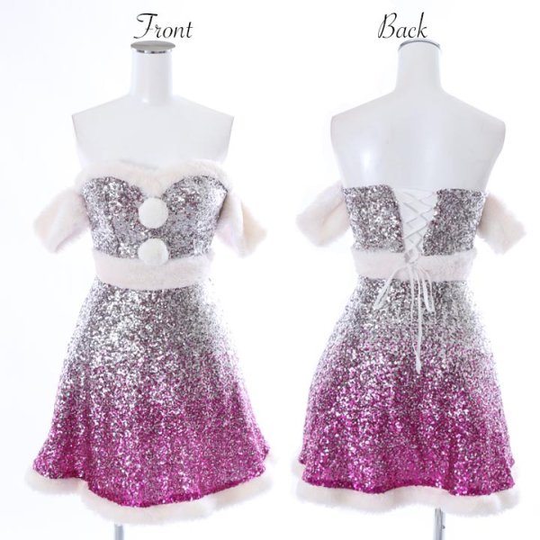 画像11: SALE!【X'mas3点セット】グリッターグラデーションサンタコスプレ[OF01]