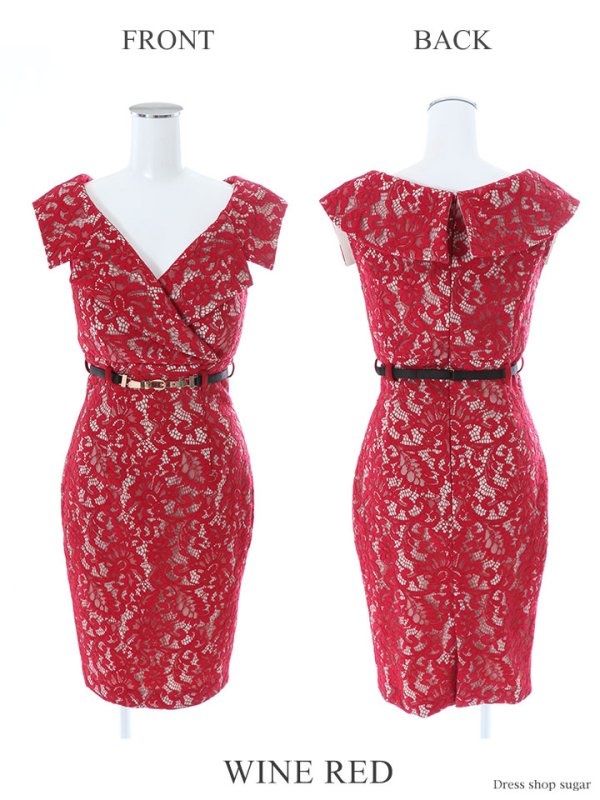 画像13: ☆大人気再入荷☆【Rosett/ロゼット】総レース/襟デザイン/膝丈/ミニドレス/キャバドレス[HC03]