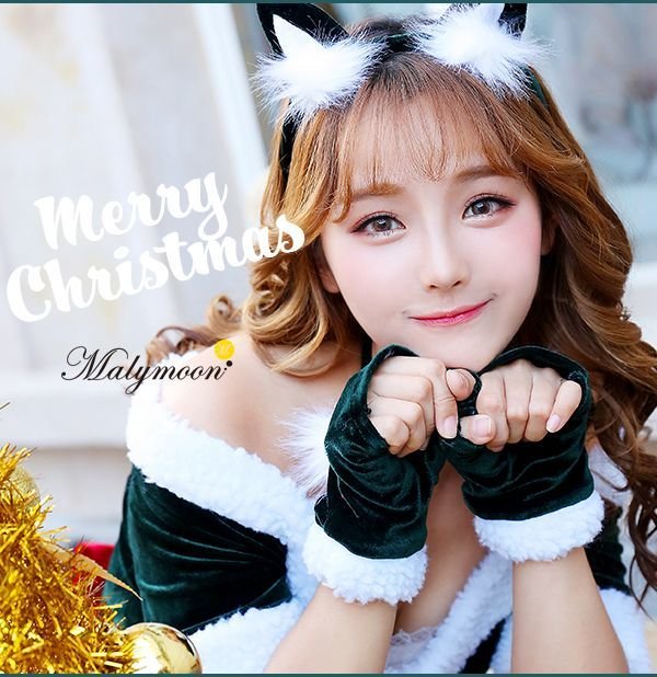 画像9: 【即日発送】【クリスマスコスプレ7点セット】【Malymoon/マリームーン】キャットサンタコスプレ【フリーサイズ/1カラー】[YMT]