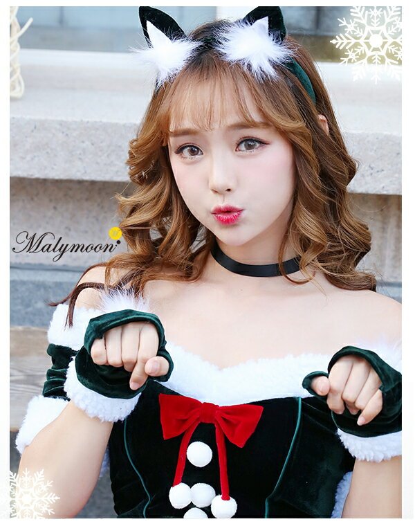 画像8: 【即日発送】【クリスマスコスプレ7点セット】【Malymoon/マリームーン】キャットサンタコスプレ【フリーサイズ/1カラー】[YMT]