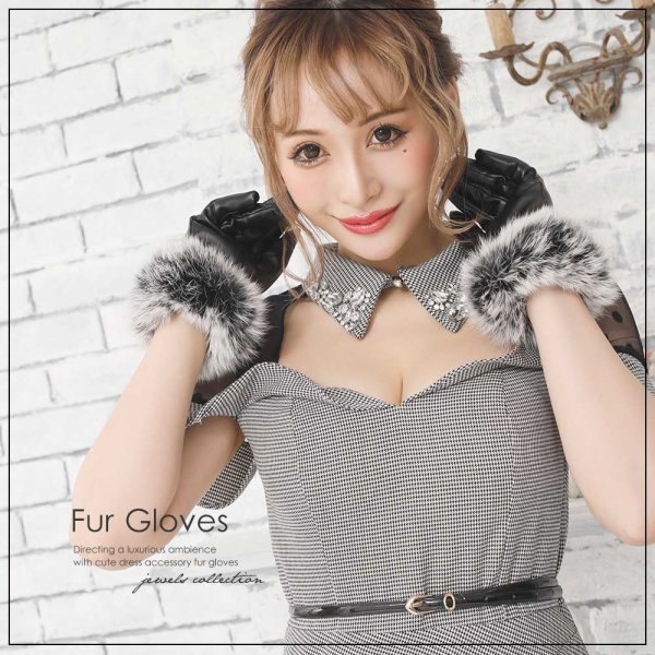 画像7: 【小物SALE】【ファッション小物：グローブ】気品溢れる贅沢デザイン♪フェイクレザー＆ファーグローブ[OF08-U]