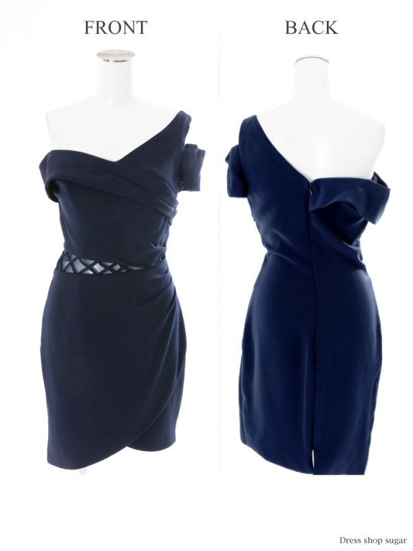 画像9: 【Lip line/リップライン】クロスデザイン/ワンカラー/アシンメトリー/ミニドレス /キャバドレス[HC03]